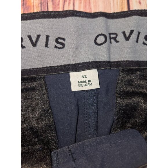 Orvis Mens Navy Stretch Water-Repellent Pants 32x29 Nylon Blend - Picture 4 of 10